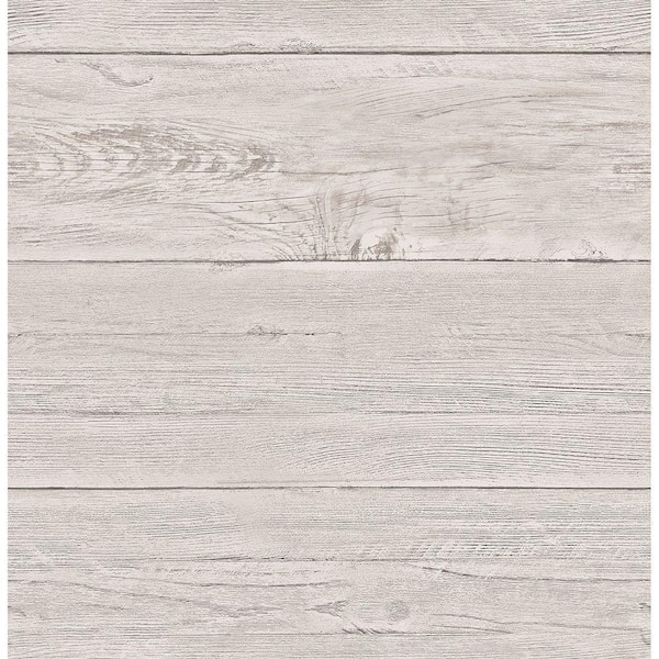 Brewster - White Washed Boards Grey Shiplap Grey Wallpaper Sample