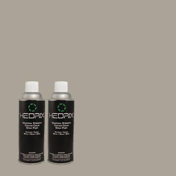 Hedrix 11 oz. Match of B-2 Cobblestone Grey Semi-Gloss Custom Spray Paint (2-Pack)