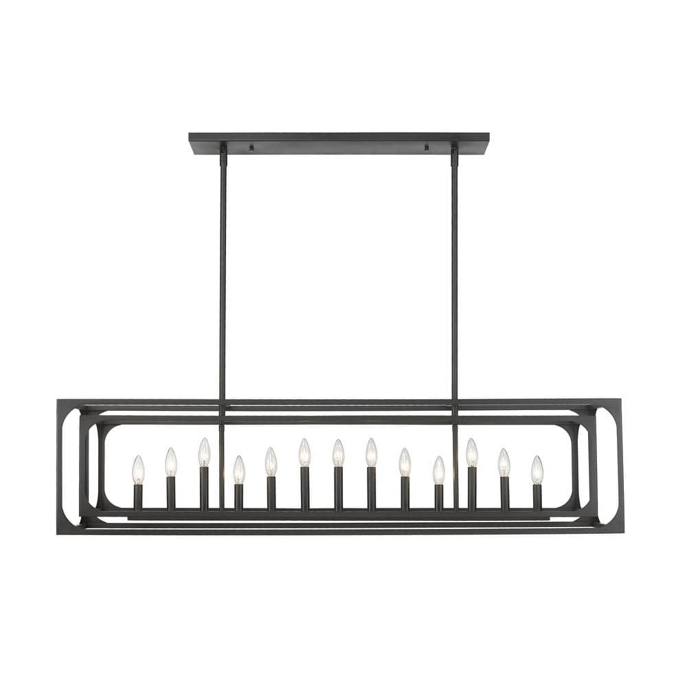 Easton 13-Light Matte Black Island Chandelier