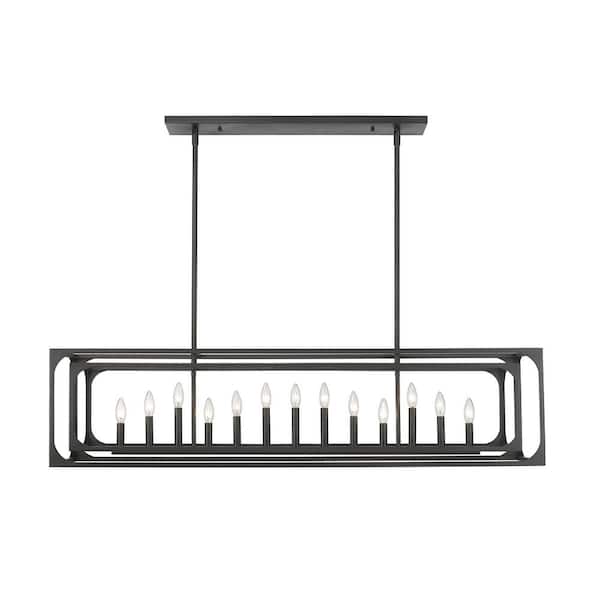 Unbranded Easton 13-Light Matte Black Island Chandelier
