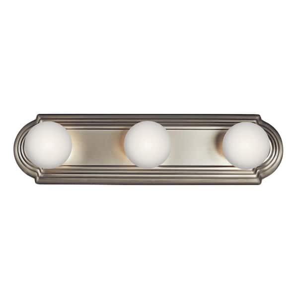 KICHLER Independence 18 in. 3-Light Brushed Nickel Transitional Bathroom Vanity Light