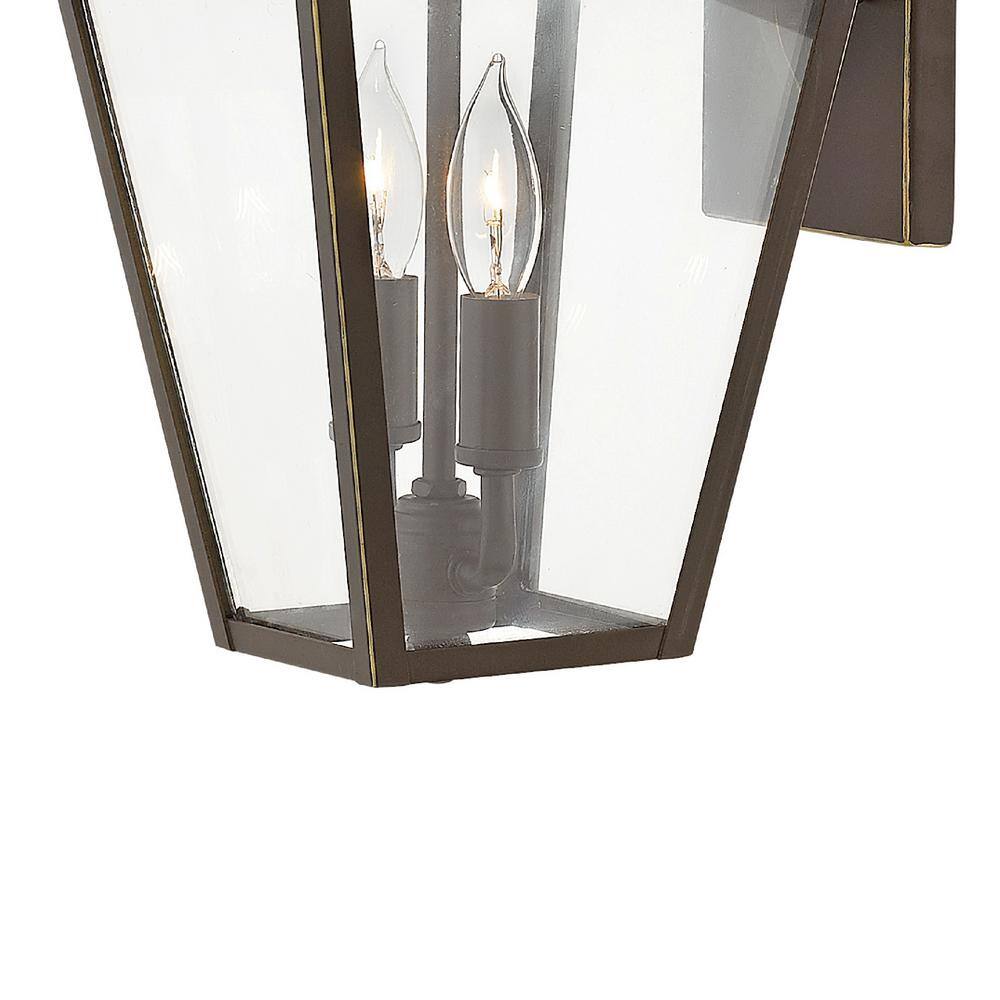 Classic Oil Rubbed Bronze 2-Light Outdoor Wall Sconce with Clear Glass