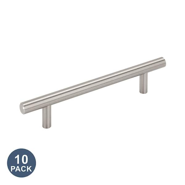 Bar Pulls 5-1/16 in. (128mm) Center-to-Center Satin Nickel Bar Cabinet Pull-10 Pack