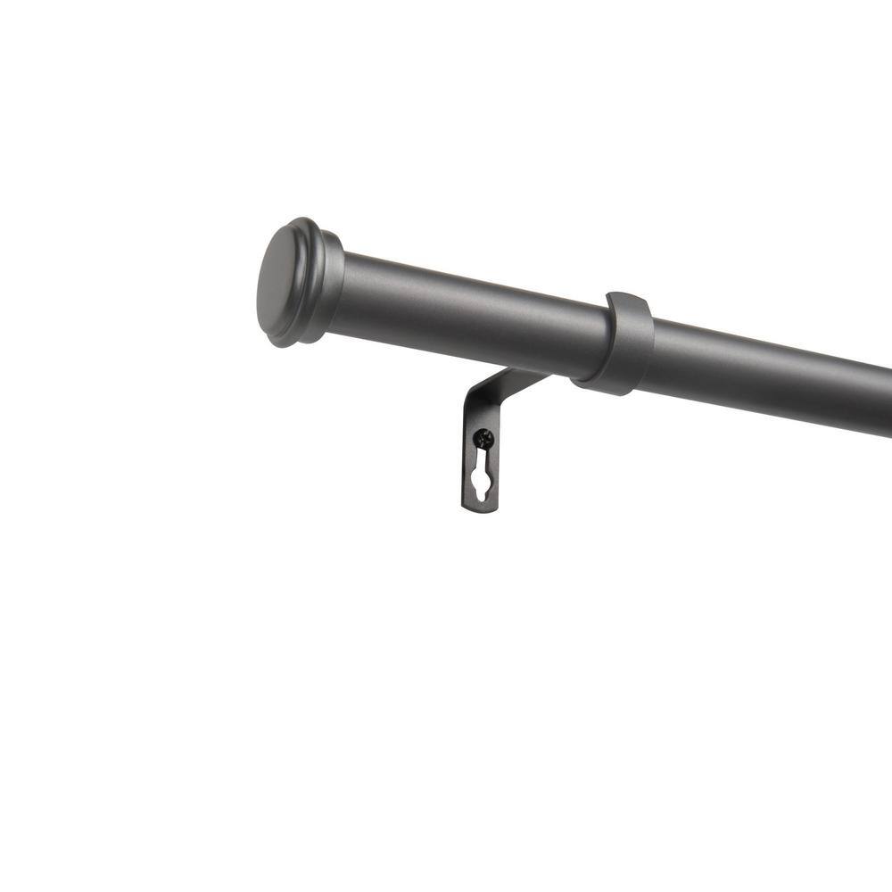 Gunmetal Adjustable Iron Curtain Rod with Finial Set