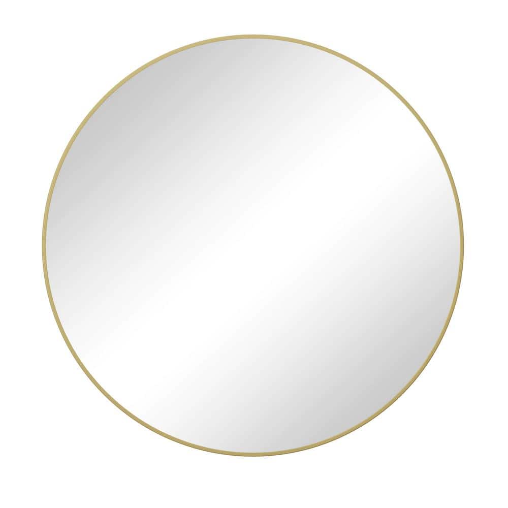 36 in. W x 36 in. H Round Metal Framed Wall-Mount Bathroom Vanity Mirror in Golden price history on PriceWatchPro