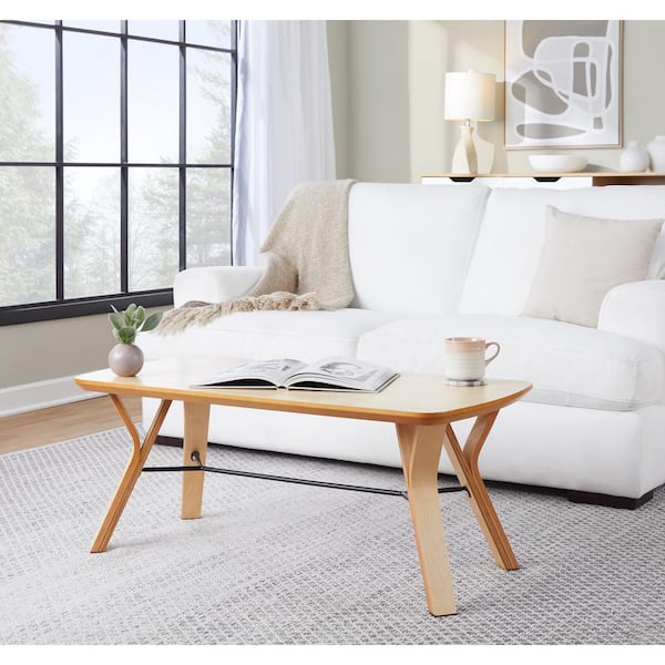 Folia 20 in. Natural Rectangle Wood Coffee Table