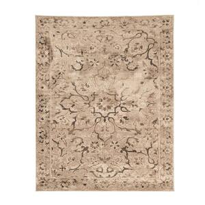 Caine Bronze 8 ft. x 10 ft. Moden Distressed Floral Microfiber Area Rug