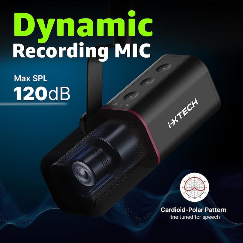 USB/XLR Dynamic Microphone with Mic Cover for Podcasting, Streaming, Recording, Gaming and Voice-Over