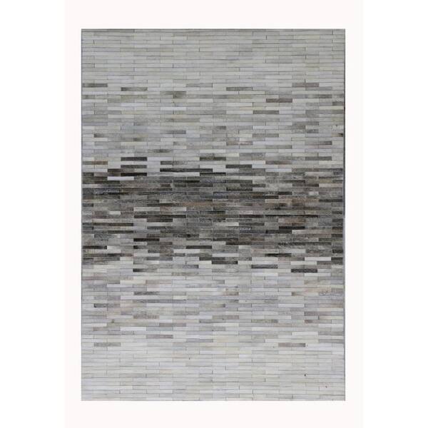 Galaxy Silver 9 ft. x 12 ft. Geometric Cowhide Area Rug