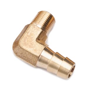 3/8 in. I.D. x 1/8 in. MIP Brass Hose Barb 90-Degree Elbow Fittings (25-Pack)