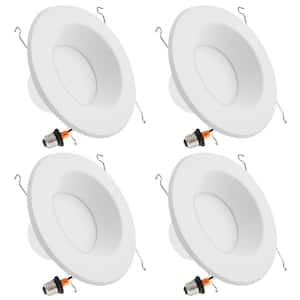 5 in. and 6 in. 2700K Retrofit Recessed Integrated LED Downlight Trim Kit, 950 Lumens, Warm White (4-Pack)