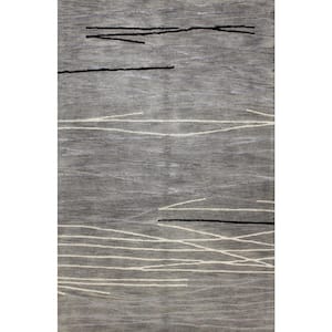 Greenwich Grey 6 ft. x 6 ft. Abstract Contemporary Area Rug