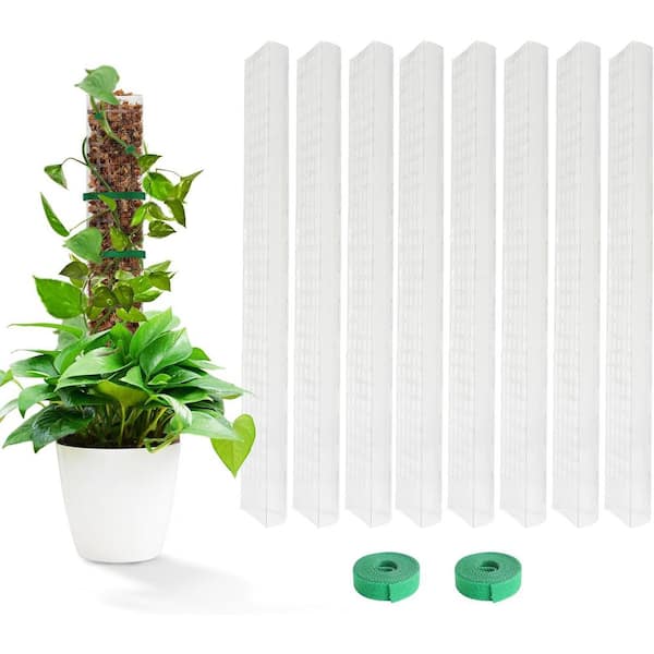 8 Pieces 24 in. Plastic Moss Pole for Plants Monstera, Climbing Plants, Plant Support for Indoor Plants