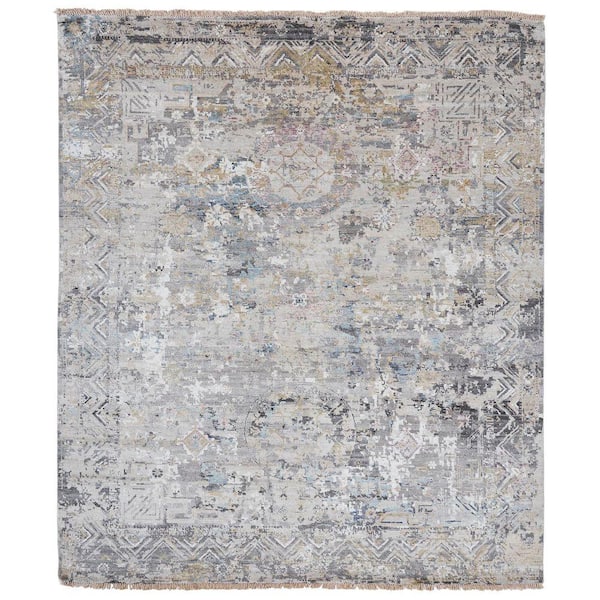 Khotan 2 x 3 ft. Vintage Greys/Natural Abstract Washable Area Rug