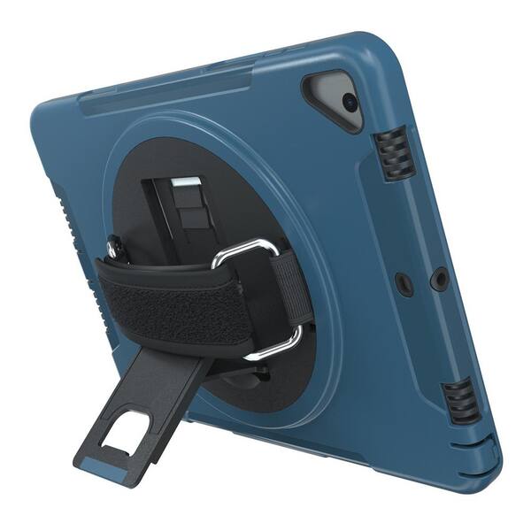 CTA Blue Protective Case with Built-In 360-Degree Rotatable Grip Kickstand for iPad