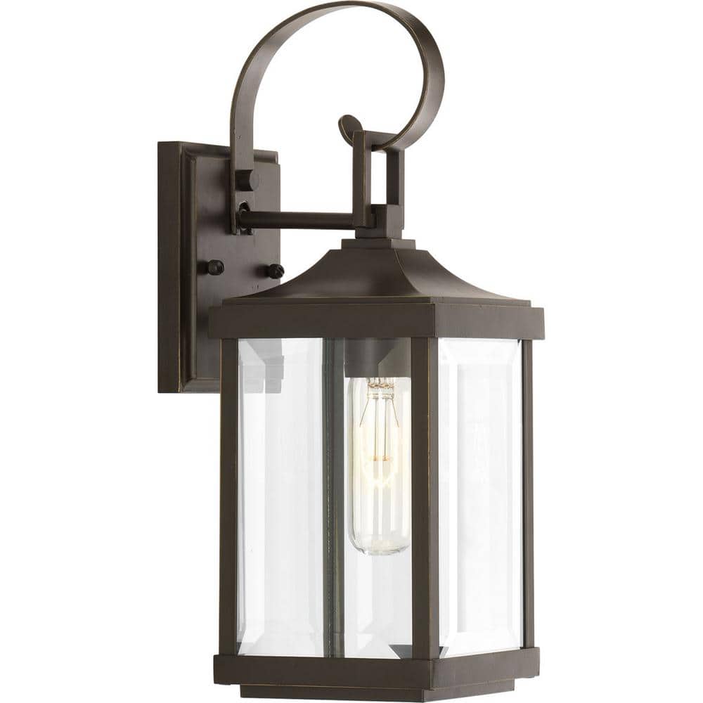 Gibbes Street Collection 1-Light Antique Bronze Clear Beveled Glass New Traditional Outdoor Small Wall Lantern Light price history on PriceWatchPro