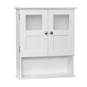 20-1/4 in. W x 24 in. H x 7 in. D Bathroom Storage Wall Cabinet in White