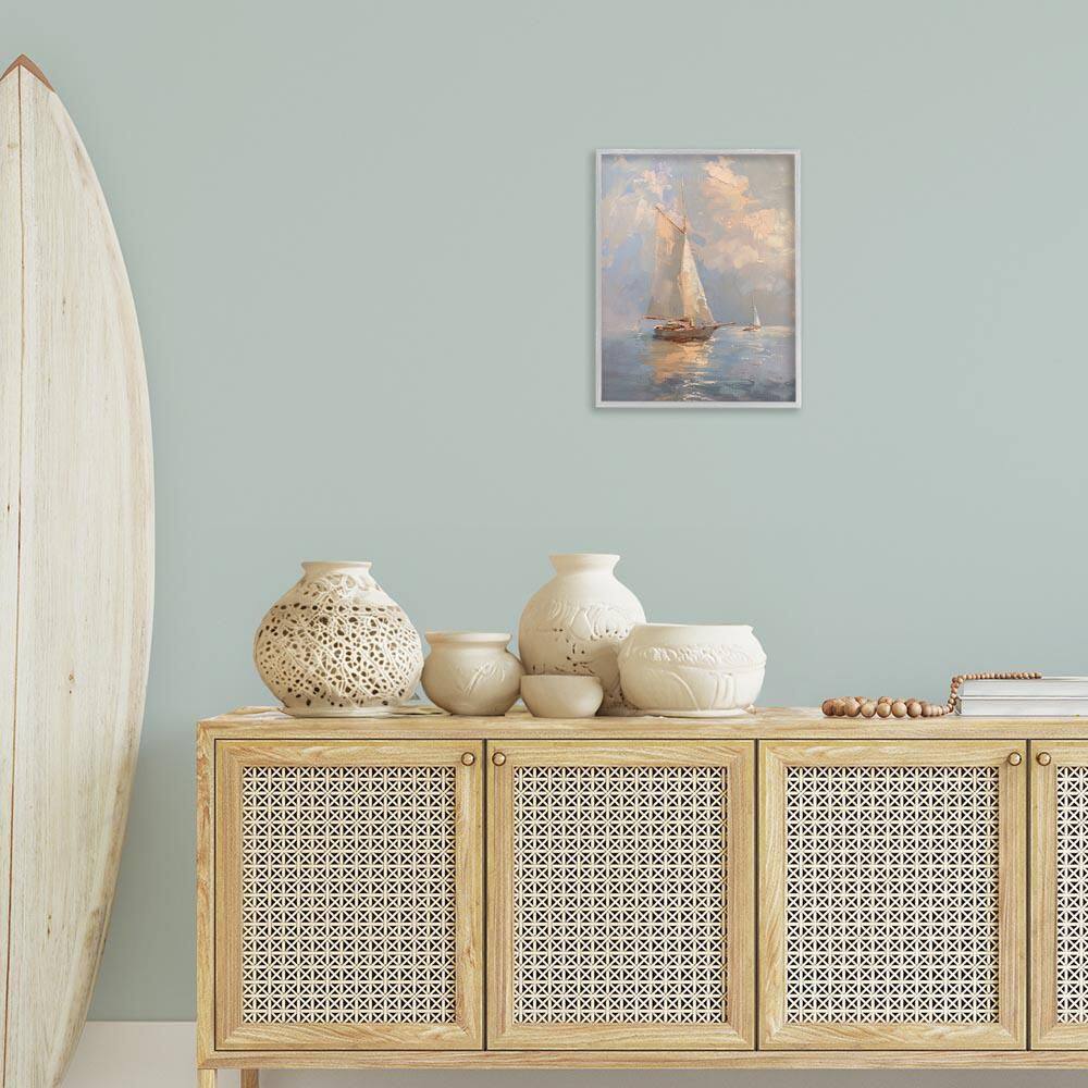 Maritime Ship on Cloudy Sea by Arlington Prints Gray Framed Travel Giclee Art Print 20 in. x 16 in. price history on PriceWatchPro