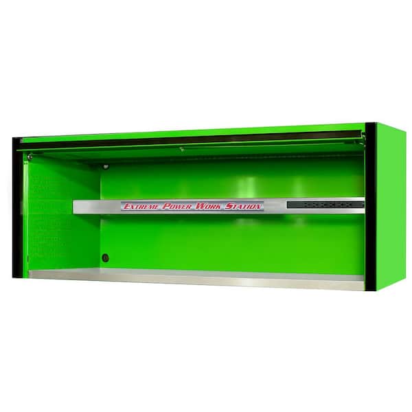 Extreme Tools EXQ Professional 72 in. 0-Drawer Green Extreme Power Workstation Hutch with Black Handles