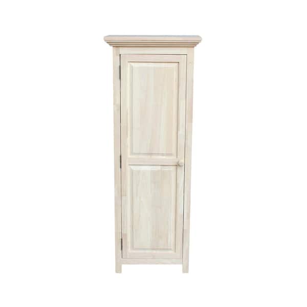 Solid Parawood Storage Cabinet, Unfinished Pine Storage Cabinet