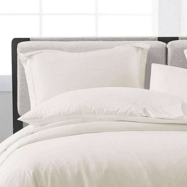 Cannon Solid Percale 3-Piece Grey Cotton Full/Queen Duvet Cover