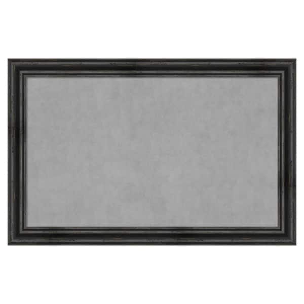 Amanti Art Rustic Pine Black 45 in. x 29 in. Framed Magnetic Board