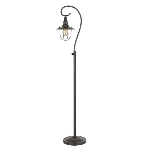 HomeRoots 58 in. Bronze 1 Dimmable (Full Range) Standard Floor Lamp for Living Room with Metal Dome Shade