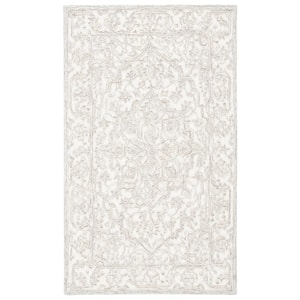 Trace Ivory/Natural Doormat 3 ft. x 4 ft. High-Low Area Rug