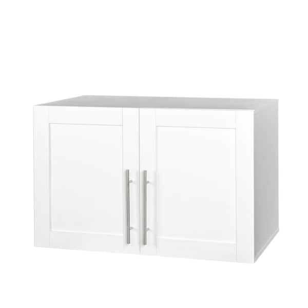 Tileon White Stackable Wall Mounted Storage Cabinet, 31.50 in. D x 15.75 in. W x 19.69 in. H