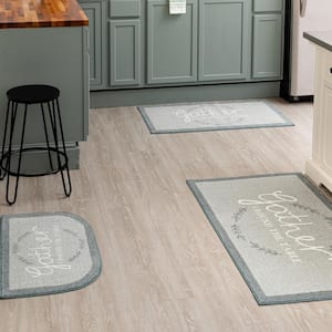 Gather Table Grey 2 ft. 6 in. x 4 ft. 2 in. Kitchen Mat 3-Piece Set