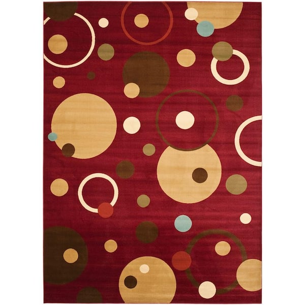 SAFAVIEH Porcello Red/Multi 5 ft. x 8 ft. Geometric Area Rug