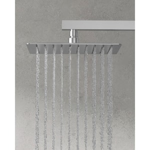 2-Spray Square High Pressure Wall Bar Shower Kit with 3 Modes Hand Shower in Brushed Nickel (Valve Included)