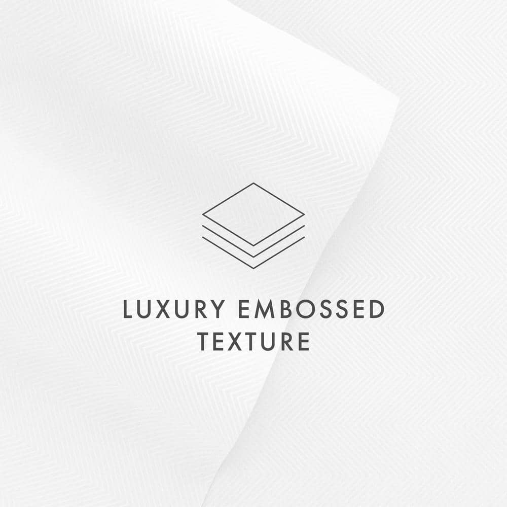Twin White Chevron Embossed Microfiber Bed Sheet Set