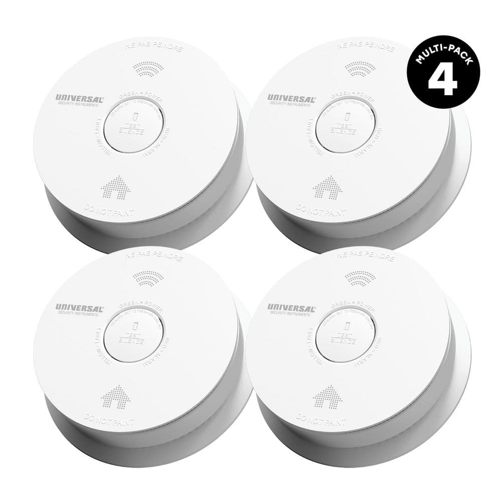 4-Pack 10-Year Battery Combination Smoke and Carbon Monoxide Detector with Voice Alarm and LED Warning Light