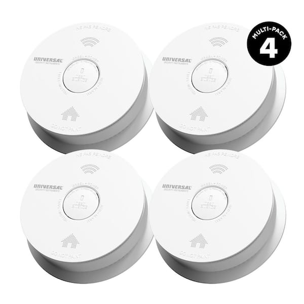4-Pack 10-Year Battery Combination Smoke and Carbon Monoxide Detector with Voice Alarm and LED Warning Light