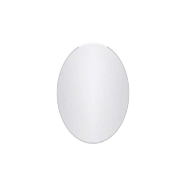 A&E Oldport Oval 20 in. H x 28 in. W Frameless Wall-Mounted Mirror in Frameless beveled