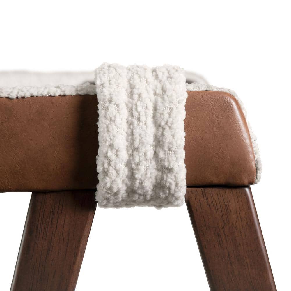 Walnut and Boucle Upholstered Mid-Century Modern Side Chair
