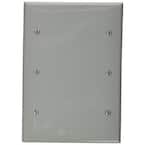 Gray 3-Gang Blank Plate Wall Plate (1-Pack)