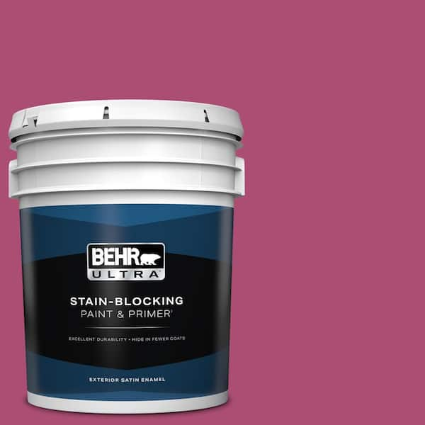 BEHR ULTRA 5 gal. #100B-7 Hot Pink Satin Enamel Exterior Paint & Primer