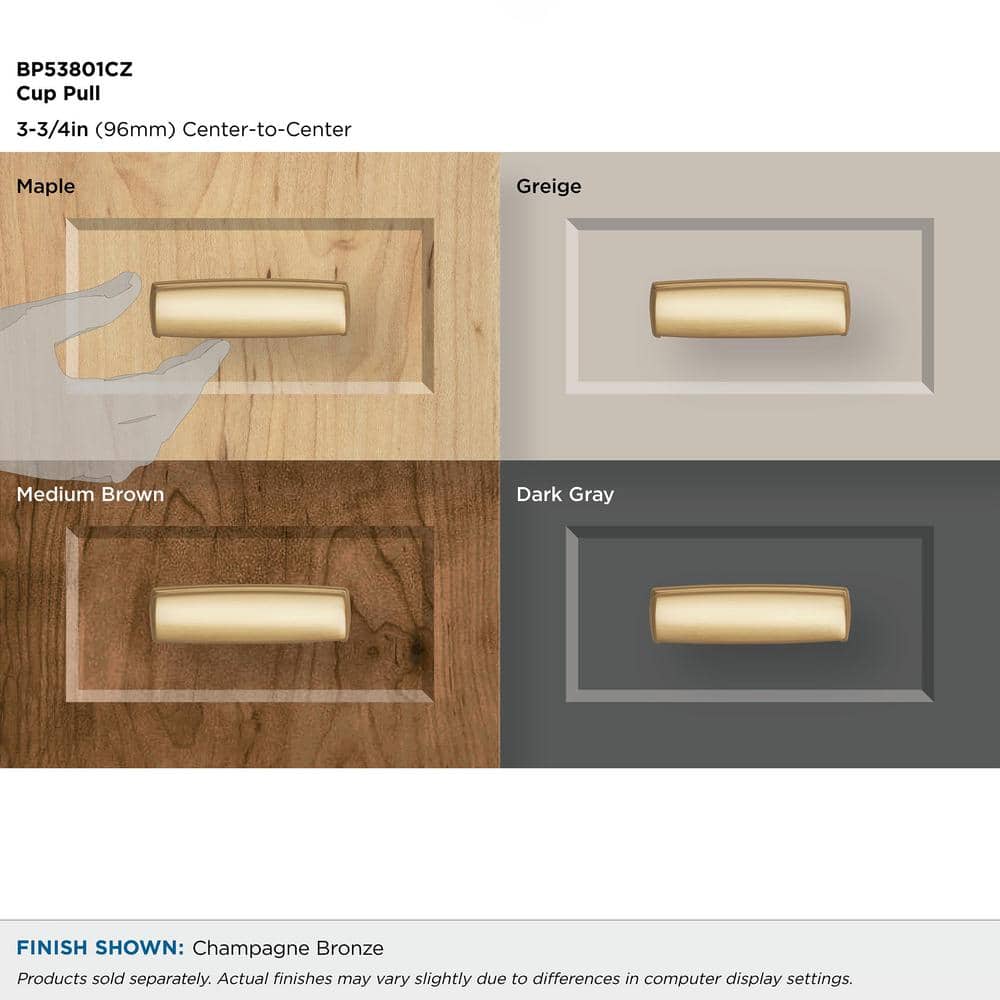 Champagne Bronze 3-3/4" Cabinet Cup Pull with Mounting Hardware