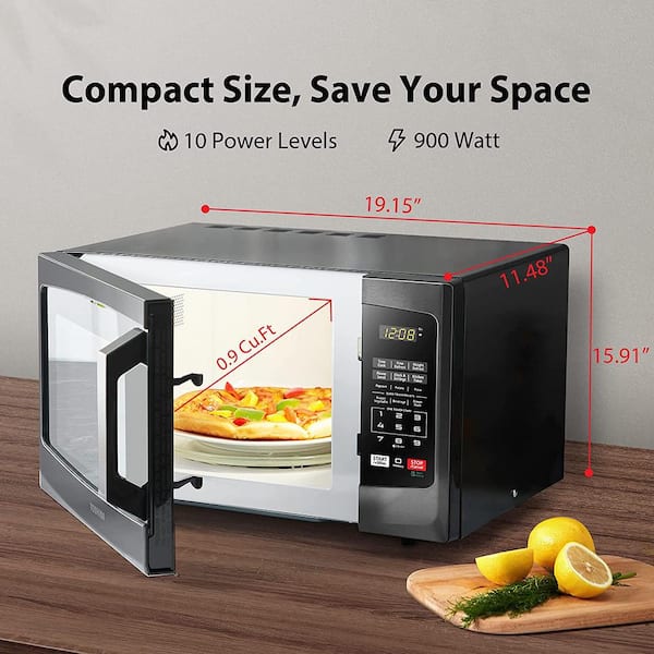 Toshiba 0.9-cu ft 900-Watt Countertop Microwave (Black Stainless