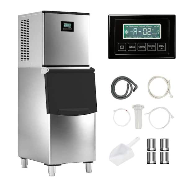 21.3 in. 550 lb./24 H Full Size Cubes Commercial Freestanding Ice Maker in Stainless Steel,Auto Cleaning, 250lb. Storage