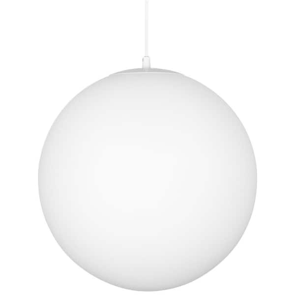 Kira Home Ceres 14 in. 60-Watt 1-Light White Hanging Globe/Orb Pendant Light with Smooth Matte White Frosted Diffuser