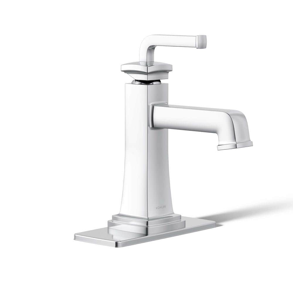 Riff Polished Chrome Single-Handle Bathroom Sink Faucet with Clicker Drain