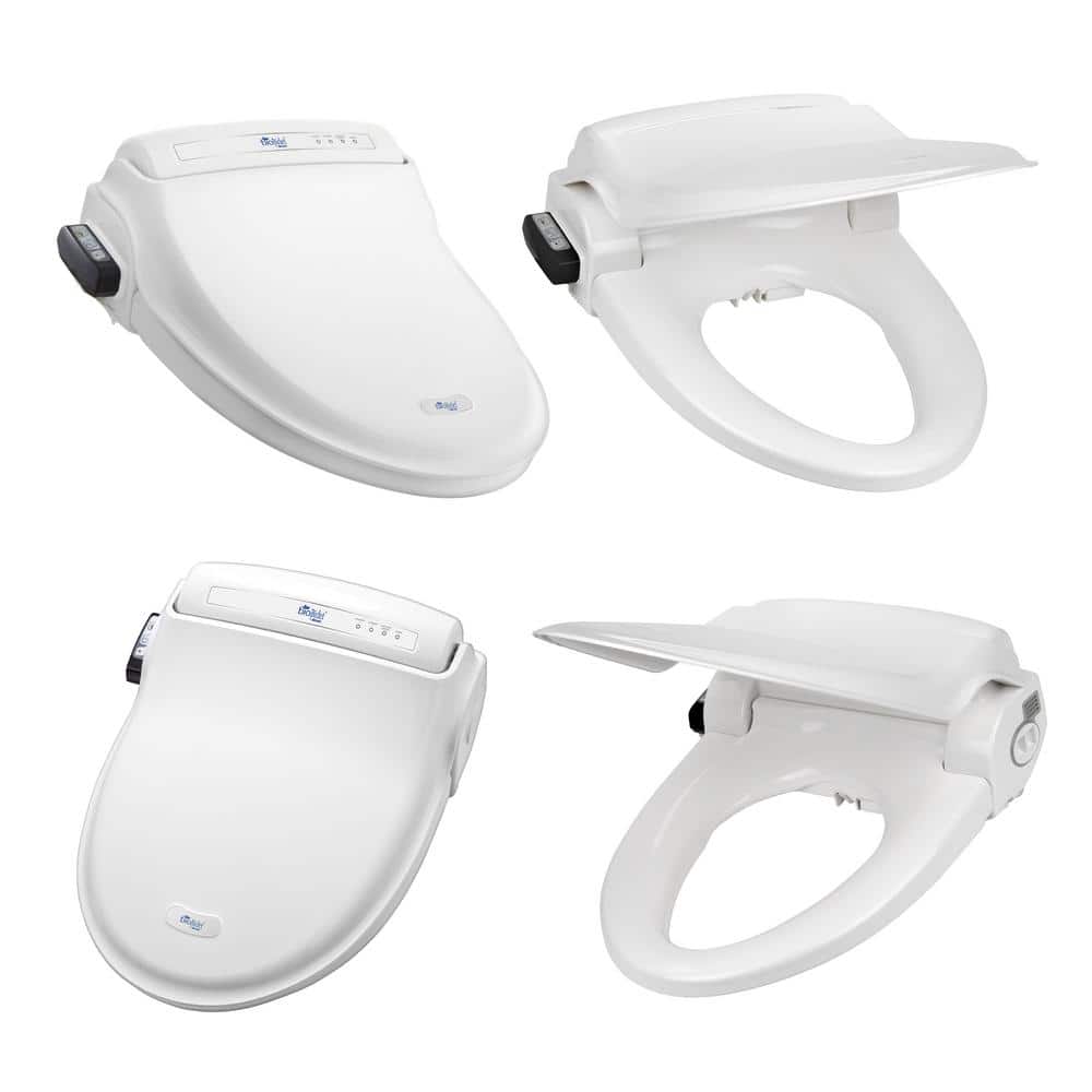 White Heated Electric Bidet Toilet Seat with Remote Control