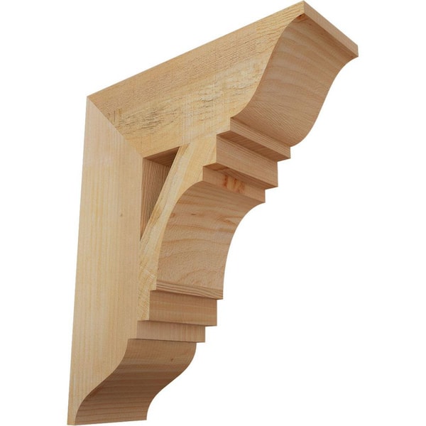 Ekena Millwork 6 in. x 22 in. x 18 in. Douglas Fir Merced Traditional Rough Sawn Bracket