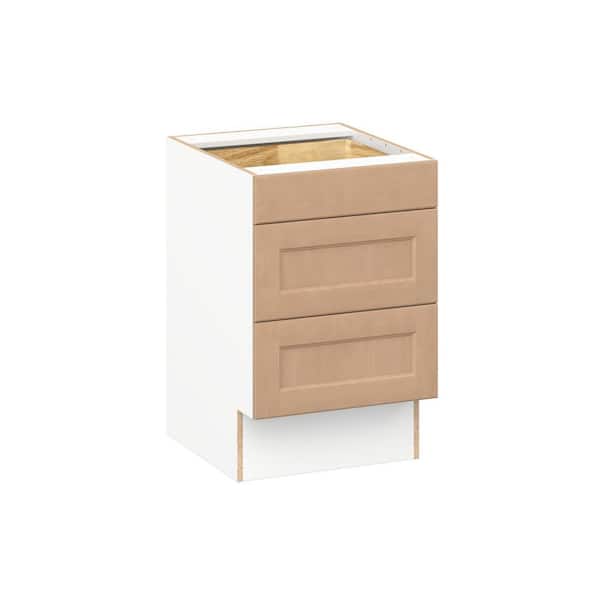 Lakewood 21 in. W x 24.5 in. D x 32.5 in. H Assembled Shaker Accessible ADA Drawer Base Kitchen Cabinet in Sugar Cookie