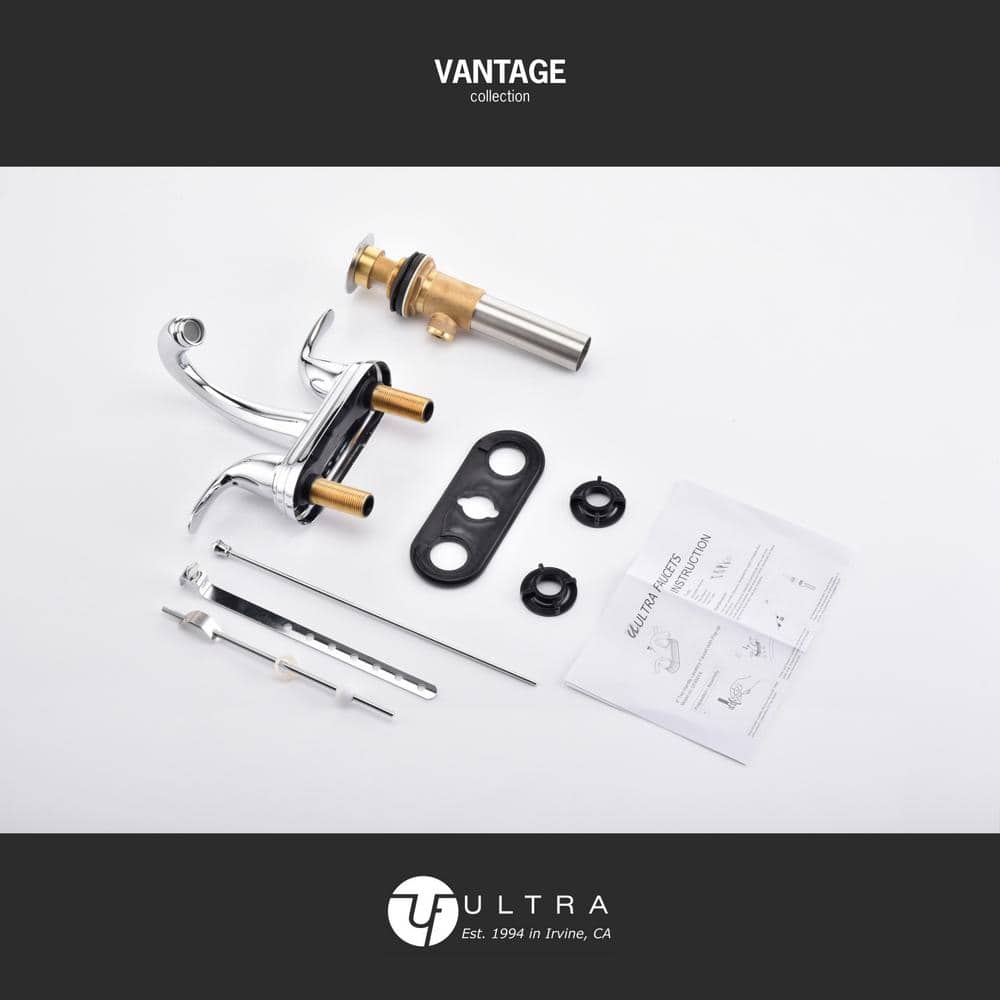Polished Chrome Two-Handle Centerset Bathroom Faucet