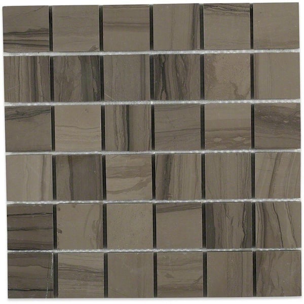 Ivy Hill Tile Athens Gray 2X2 Mesh Mounted Squares - 12 in. x 12 in. x 10 mm Honed Marble Floor and Wall Mosaic Tile