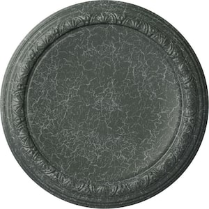 1-3/4" x 19-1/2" x 19-1/2" Polyurethane Carlsbad Ceiling Medallion Moulding Athenian Green Crackle
